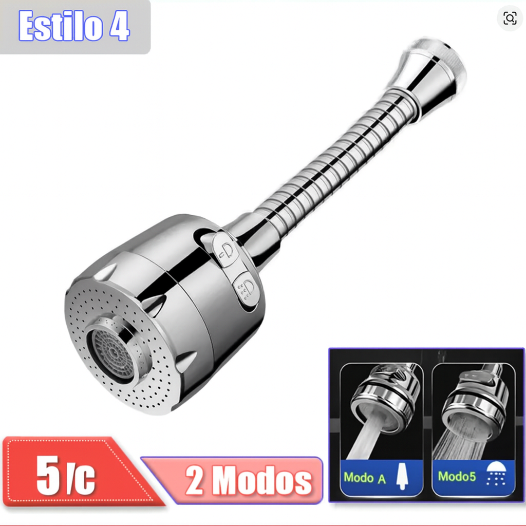 Extensor de Grifo Giratorio Inoxidable 2 modos