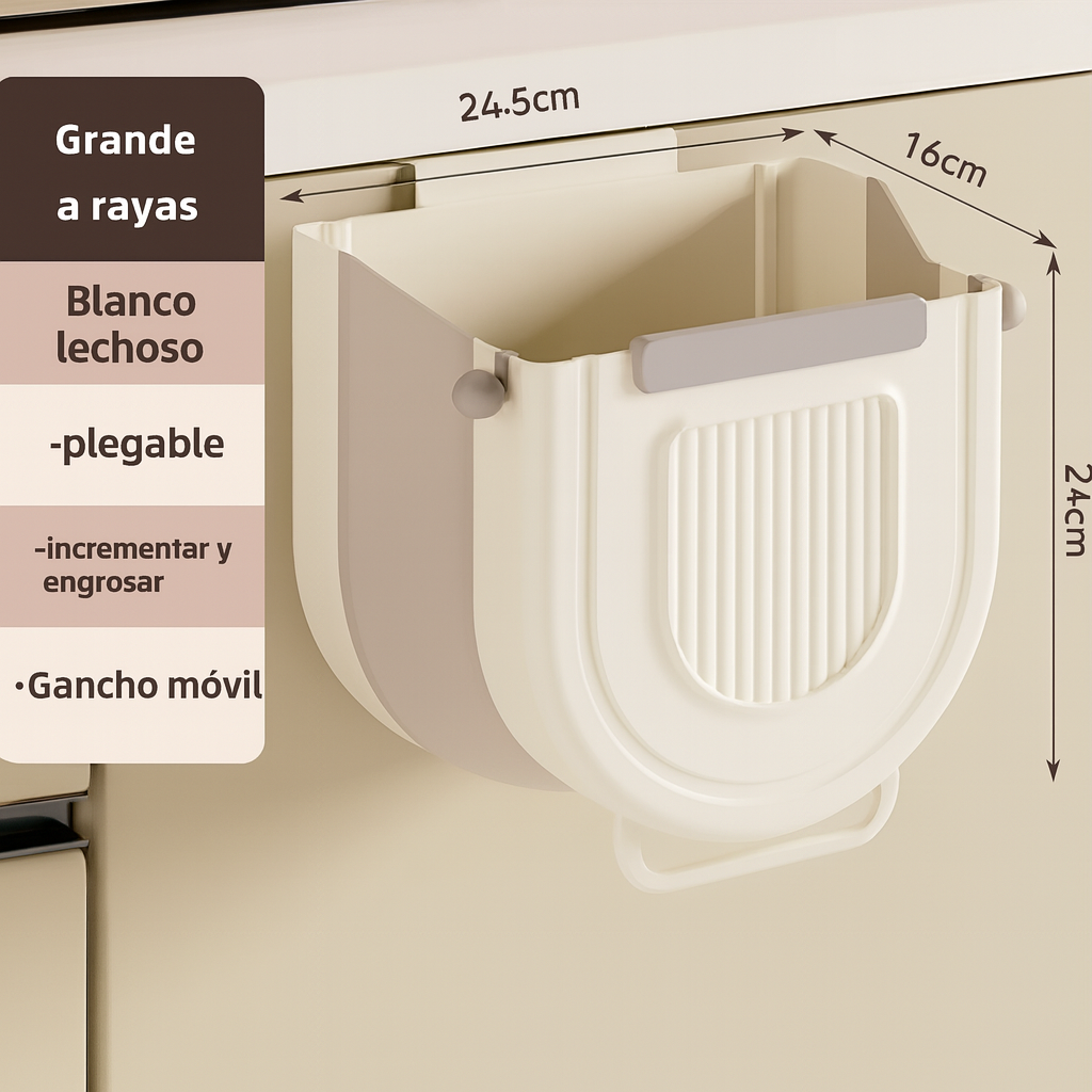 Cubo de Basura Plegable sin Taladro