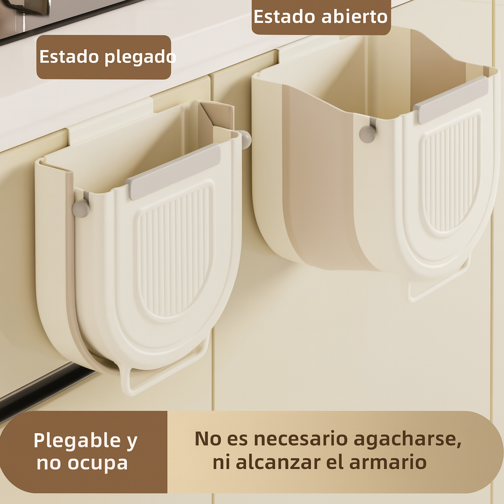 Cubo de Basura Plegable sin Taladro