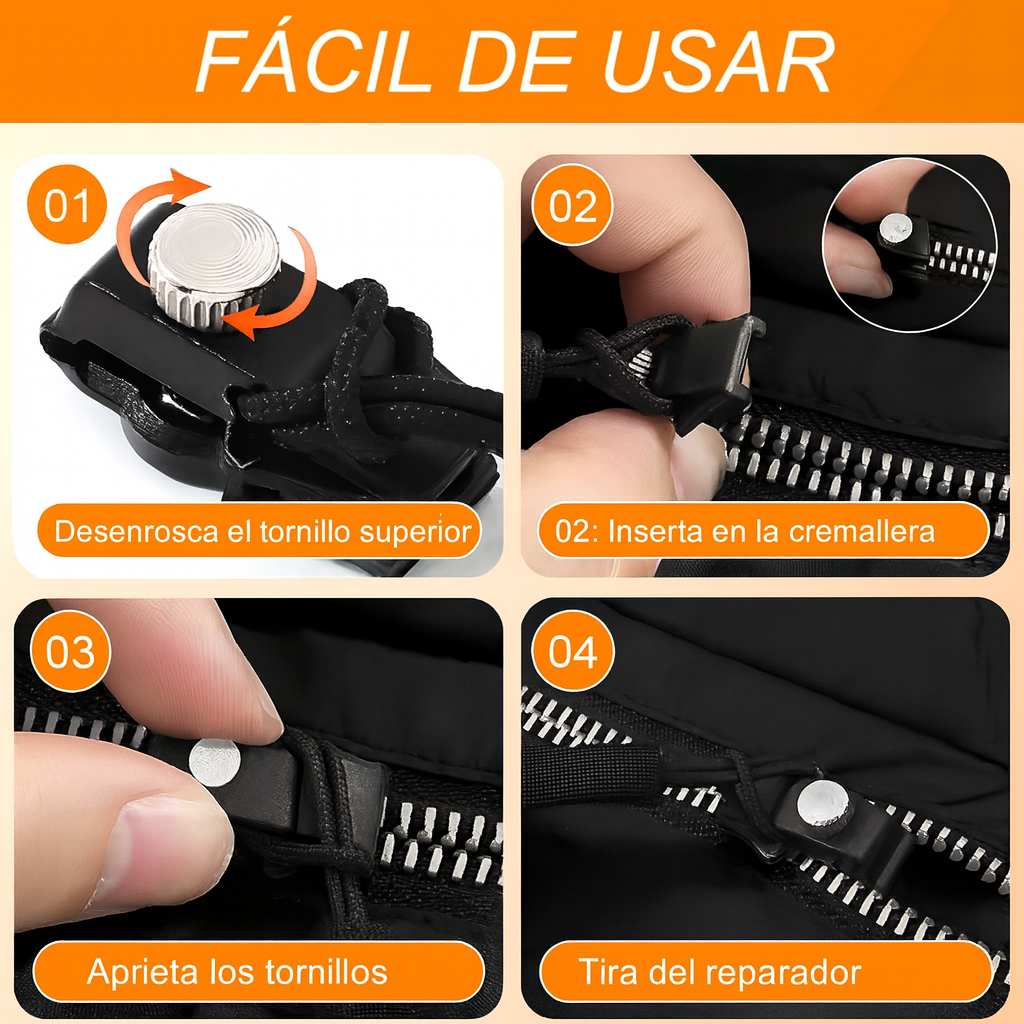 Kit Universal de Reparación de Cremalleras (15 Piezas)