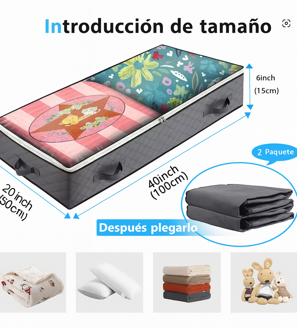 3 Bolsas de Almacenamiento Plegable Debajo Cama