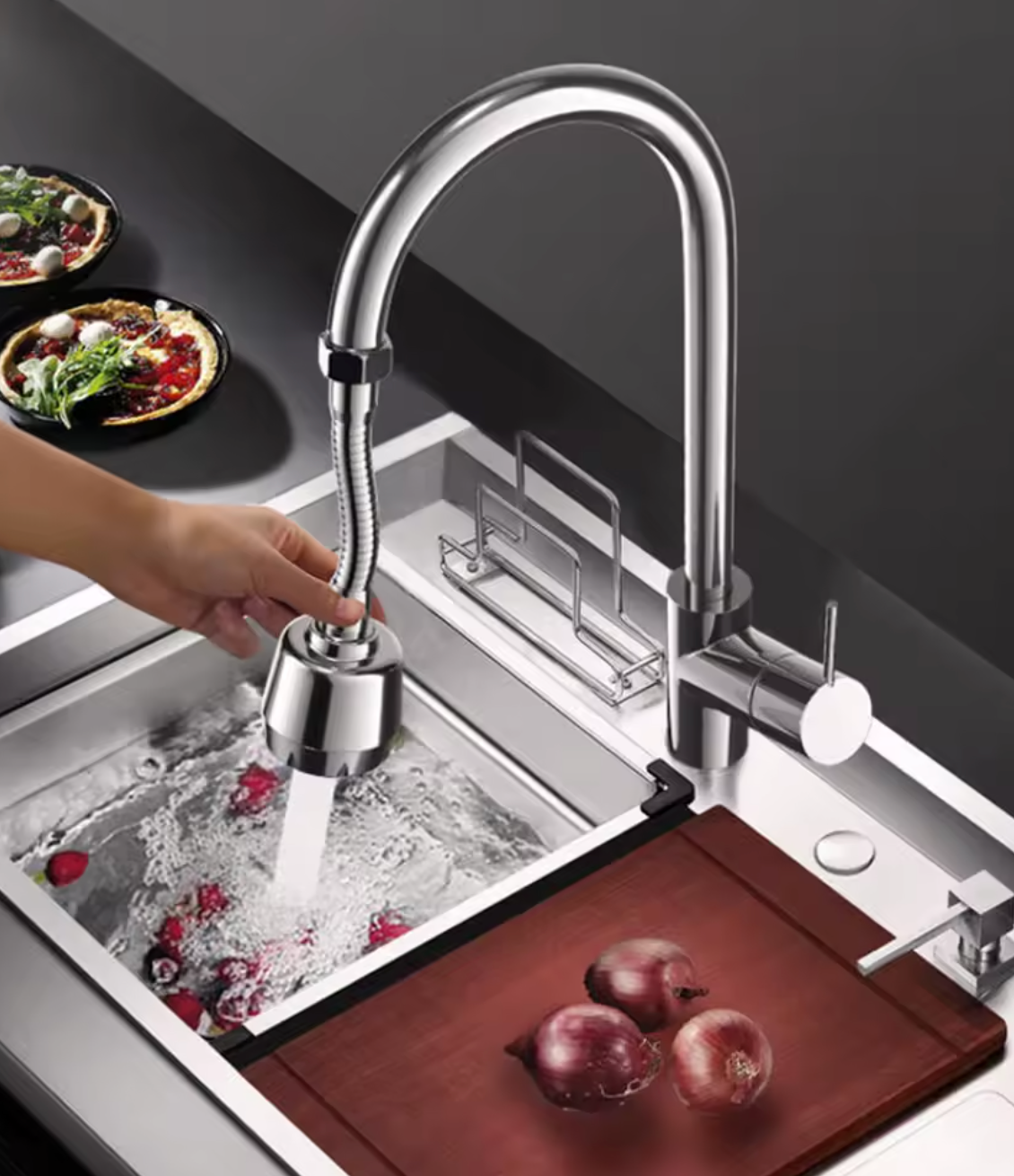 Extensor de Grifo Giratorio Inoxidable 2 modos